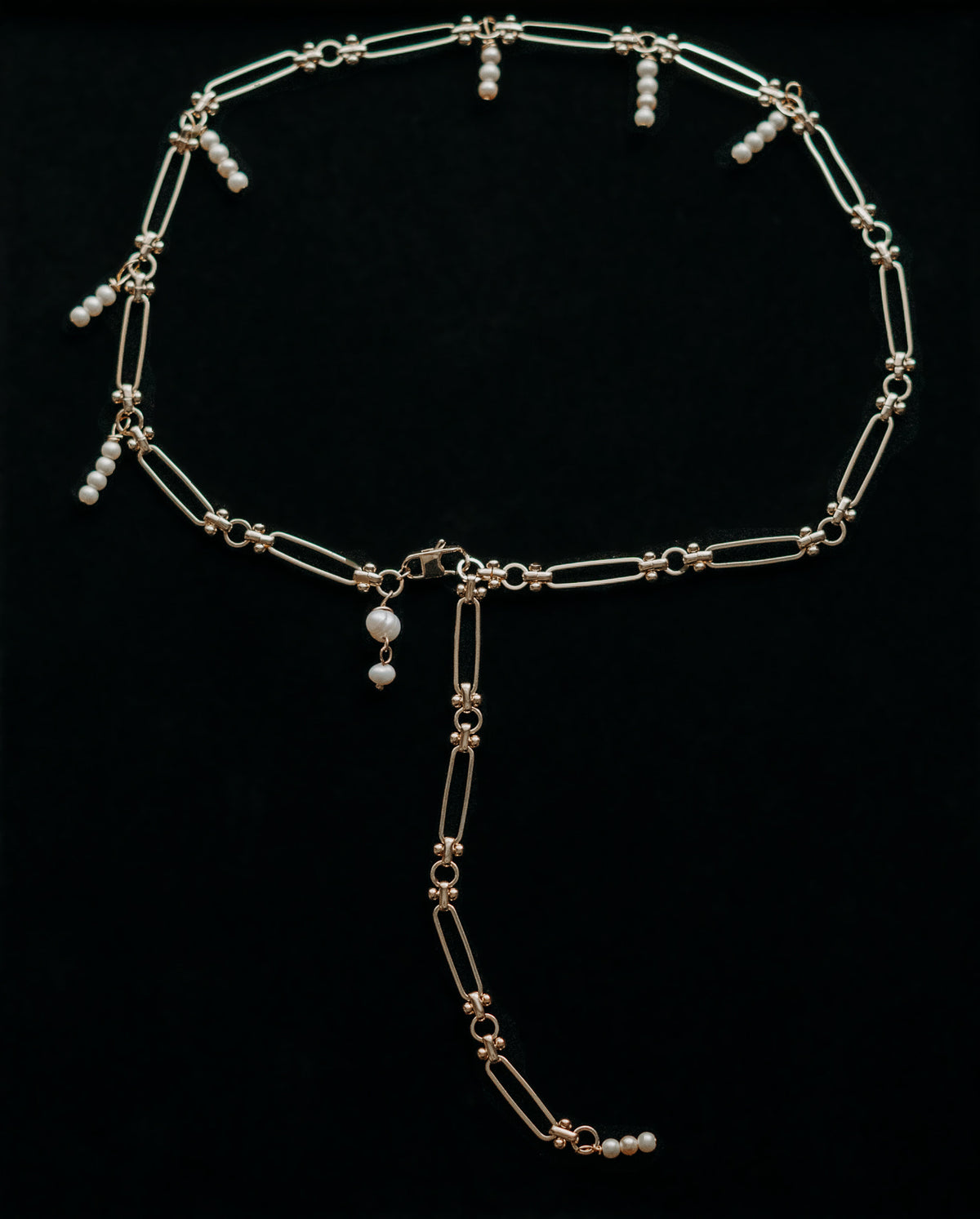 Gold Pearl Drop Necklace (multi wear)