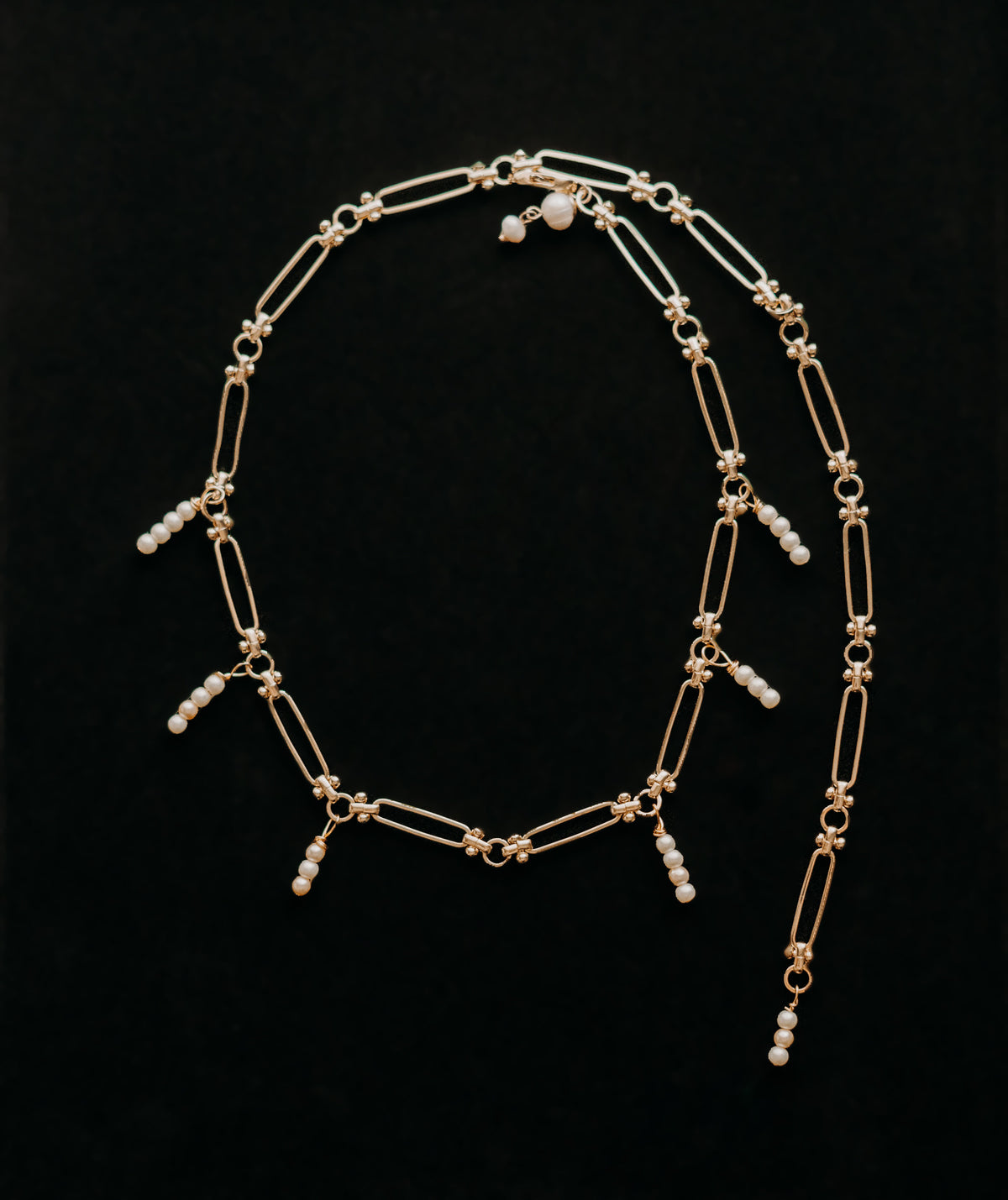 Gold Pearl Drop Necklace (multi wear)